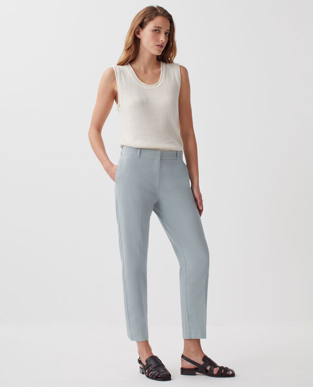 Top largo de lino H303 white swan