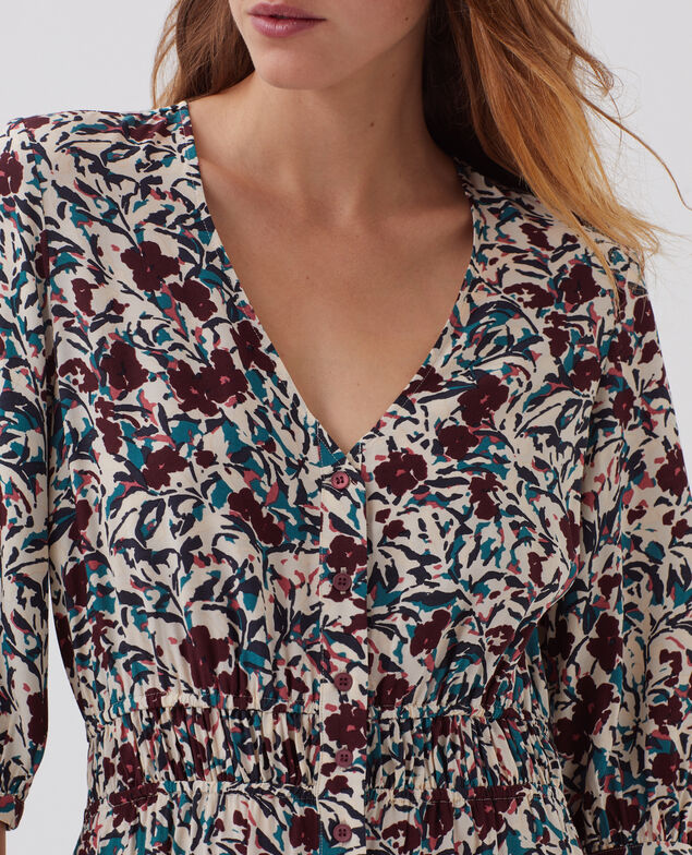 LUDIVINE - Vestido largo fluido J751 leaf burgundy