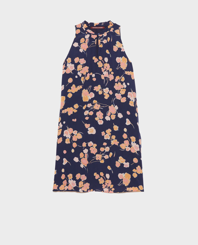 Vestido de seda Print navy