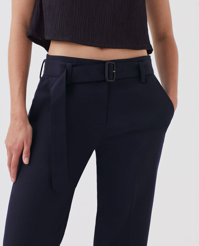 COLETTE - Pantalón recto ajustado de lana H695 night sky