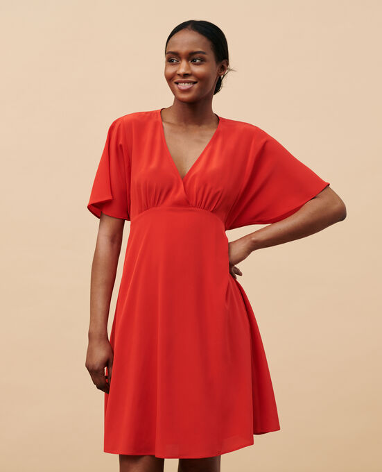Vestido midi de seda 7024C 14 RED