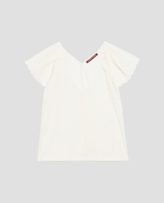 Top bordado de algodón H003 white