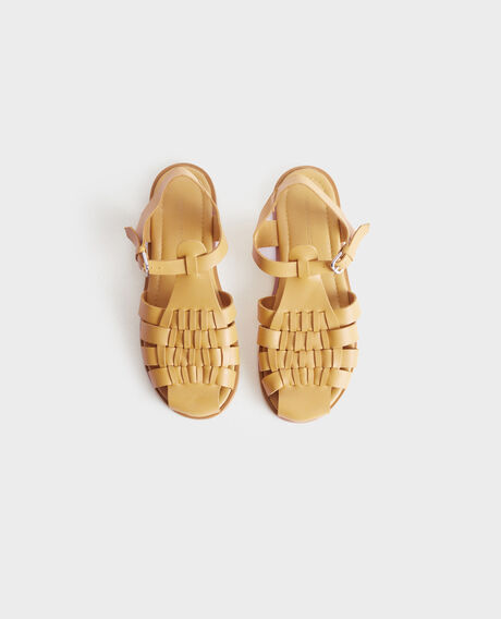 Sandalias trenzadas de piel 0460 ochre yellow 3ss062