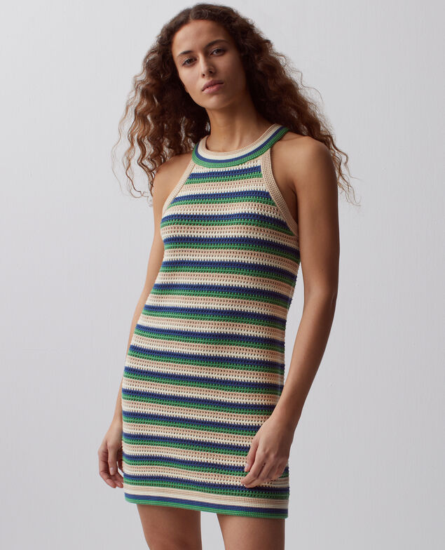 Vestido corto de crochet H543 st multic green