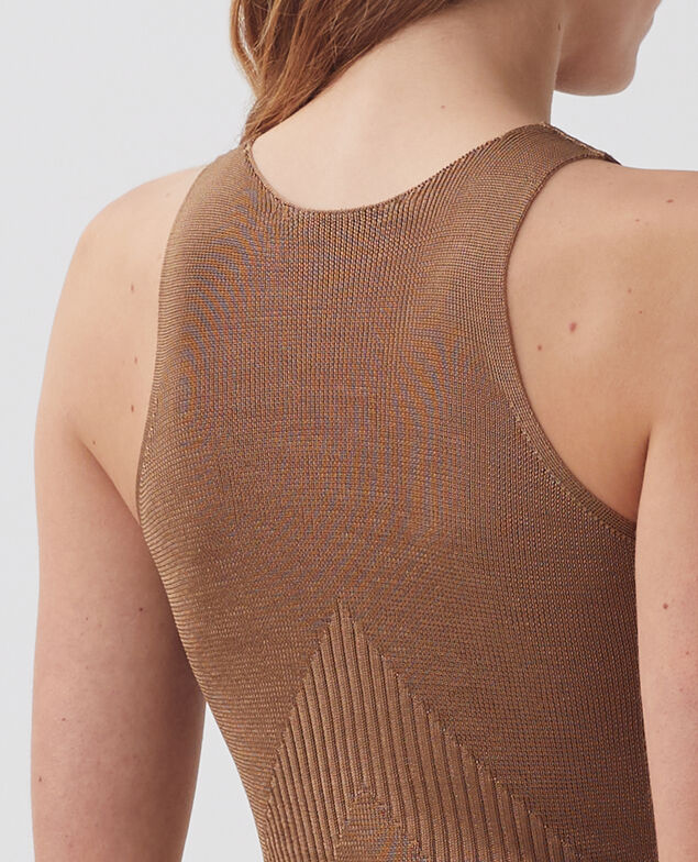 Camiseta de tirantes larga de canalé H330 tiger's eye