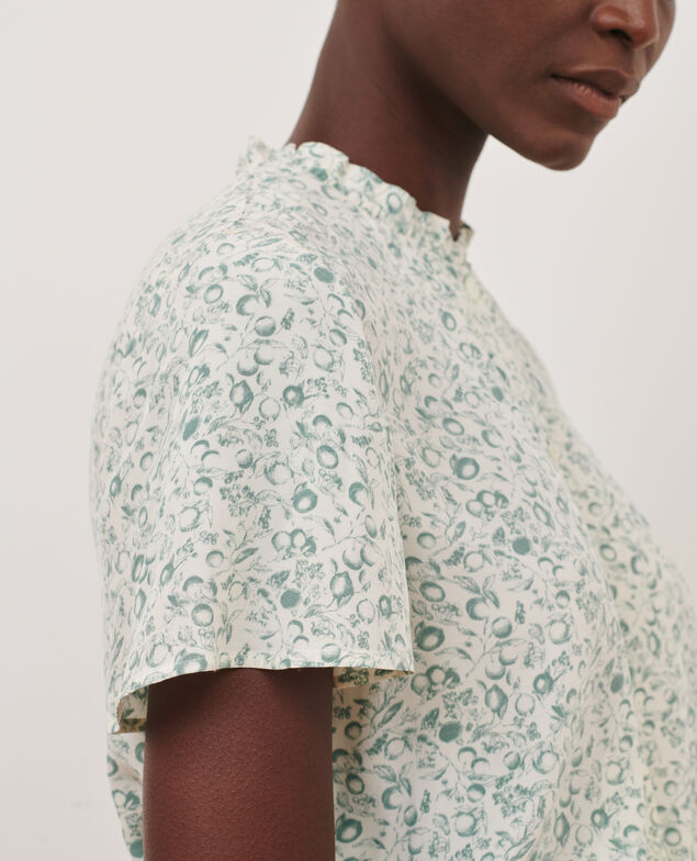 Blusa fluida de manga corta 101 print natural