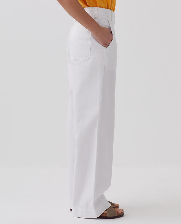 BLANDINE - Pantalón recto H001 brillant white