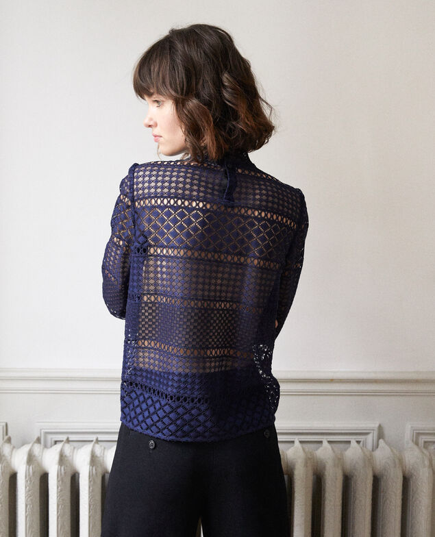 Blusa de encaje calado Peacoat