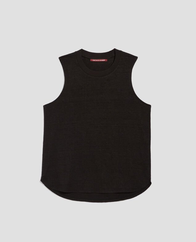 MARCELLE - Camiseta de lino sin mangas H091 black beauty