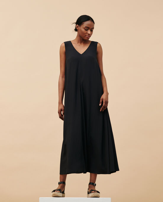 Vestido trapecio fluido 0093 BLACK