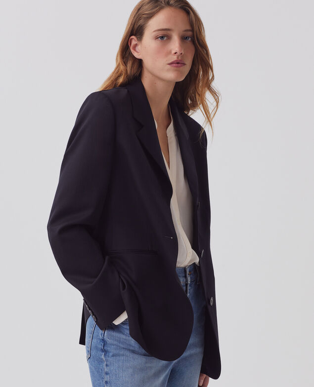 Chaqueta sastre de lana H091 black beauty