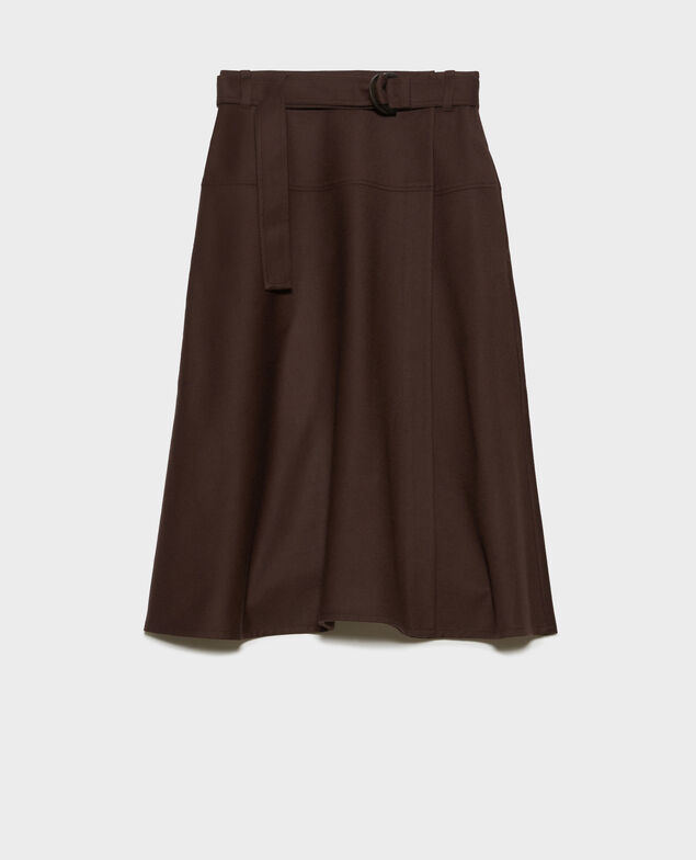 Falda cruzada de lana 8809 38 darkbrown