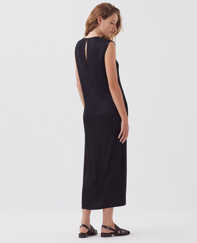 - Vestido largo con textura sin mangas H091 black beauty