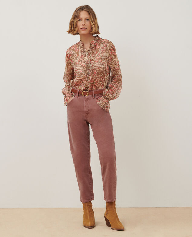Blusa de manga larga de paño