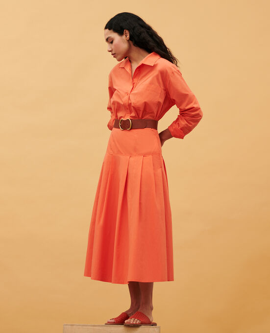 Falda larga de algodón 0250 TIGER LILY ORANGE
