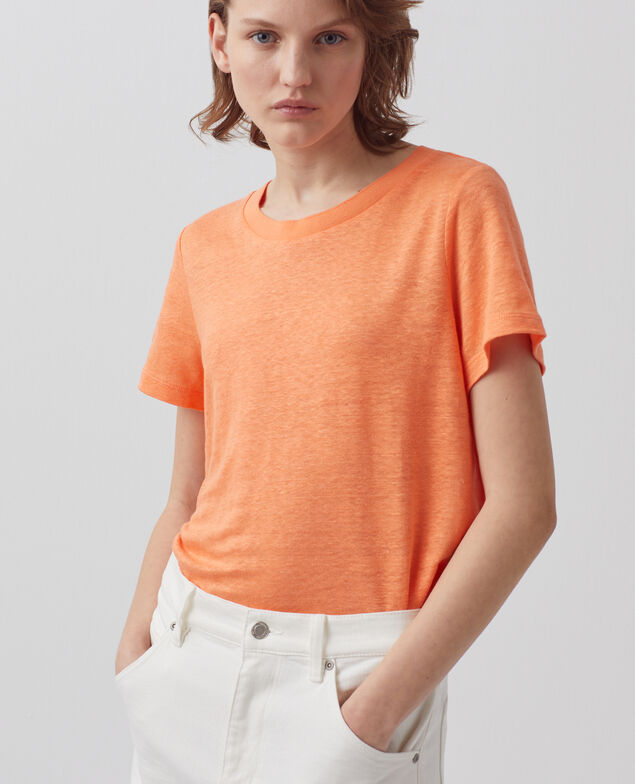 AMANDINE - Camiseta con cuello redondo de lino