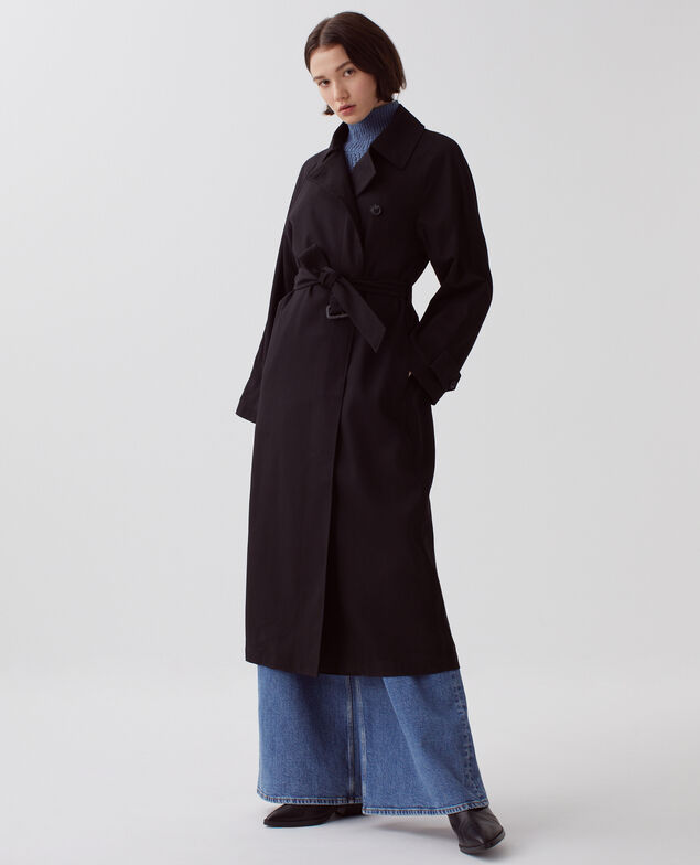 CATHERINE -Trench largo fluido H091 black beauty
