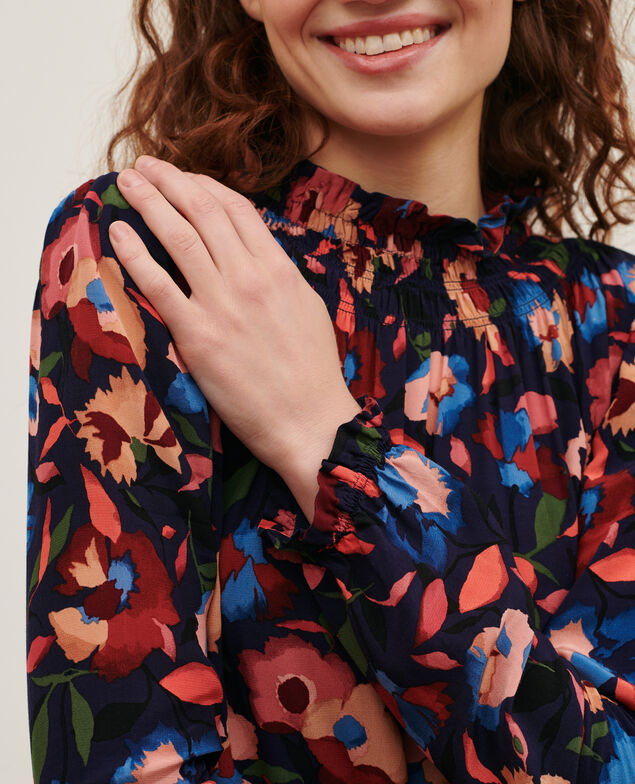 AGLAE - Vestido fluido estampado 8858 69 navy print