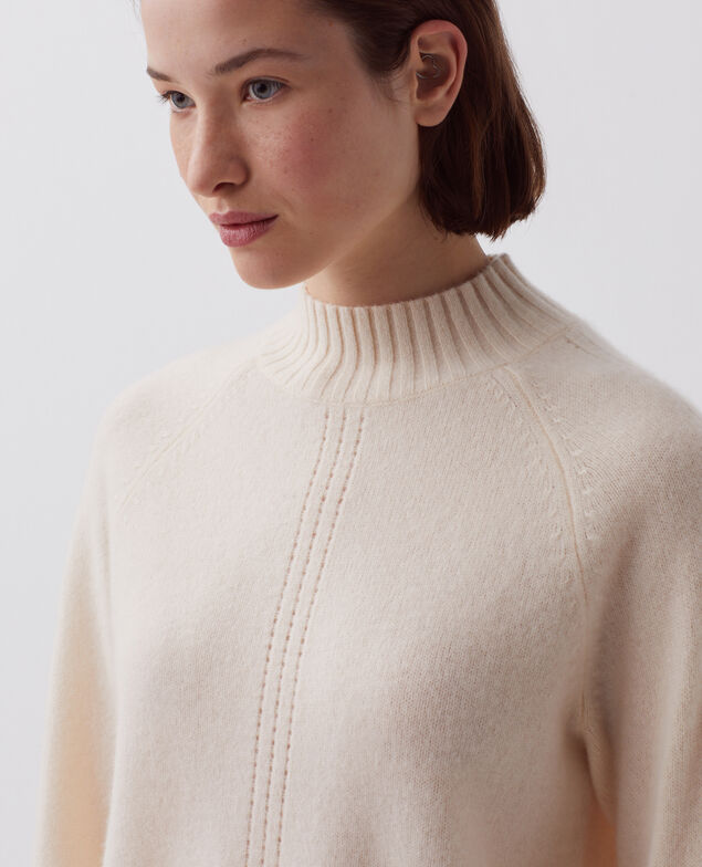 Jersey de cachemir con cuello alto I300 pearled ivory