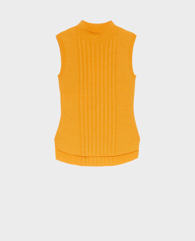 Jersey sin mangas de lana merino A440 yellow knit 3wju079w20