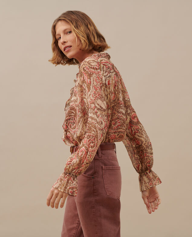 Blusa de manga larga de paño