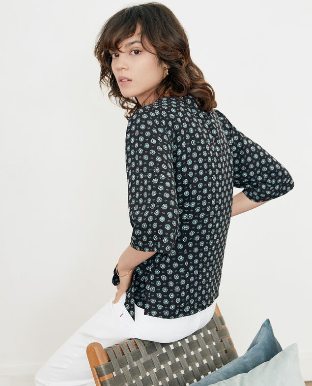 Blusa estampada con lazo Dandelion black