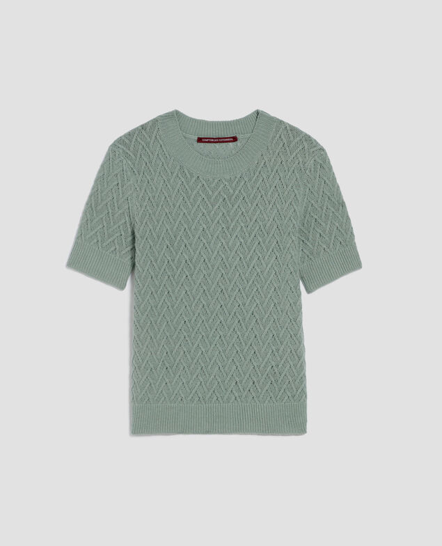 Jersey de lino con manga corta J510 jadeite green