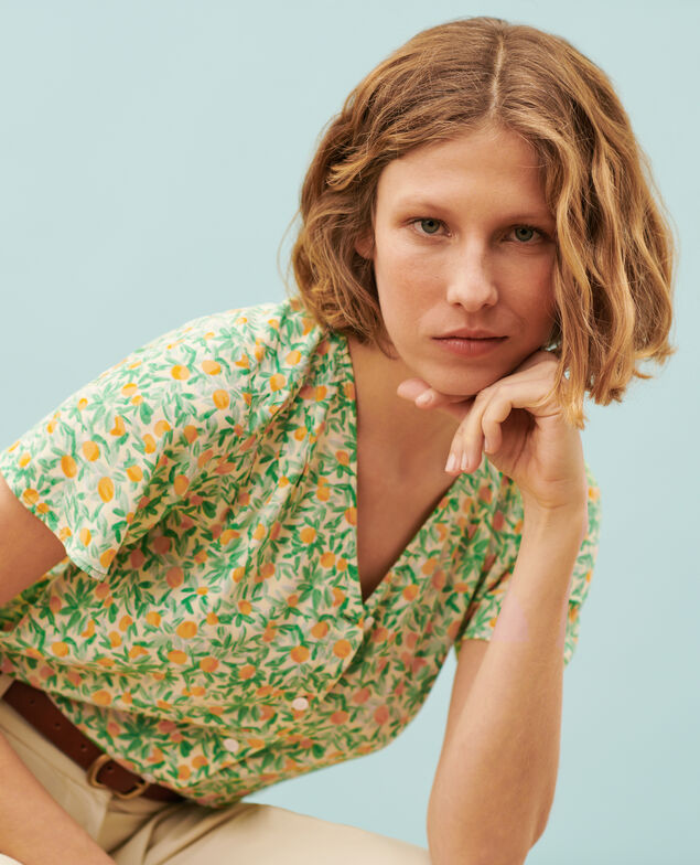 Blusa estampada fluida 0420 zest yellow