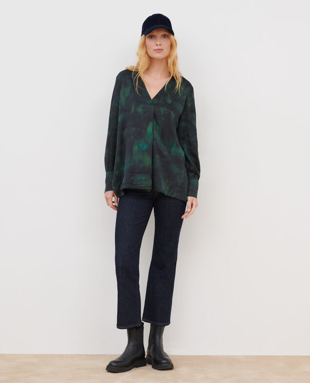 Blusa estampada fluida A581 print bolero green
