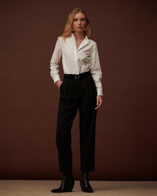 Pantalón de traje de lana A091 BLACK