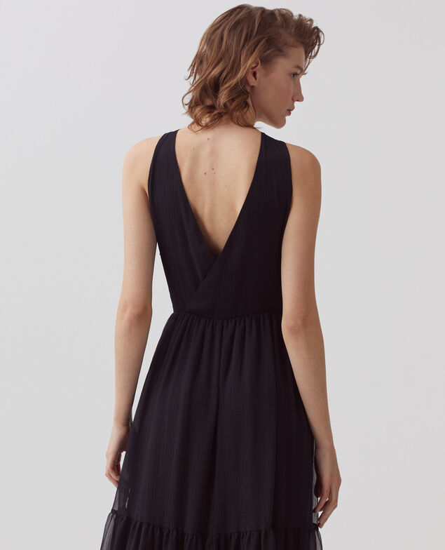 Vestido largo fluido H091 black beauty