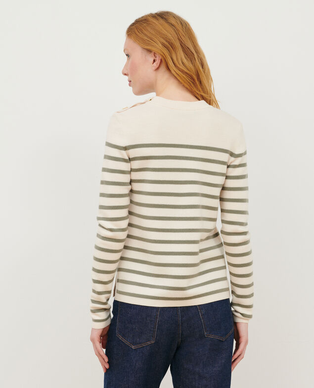 MADDY - Jersey marinero de lana merina 0561 vetiver stripes 2wju244w21