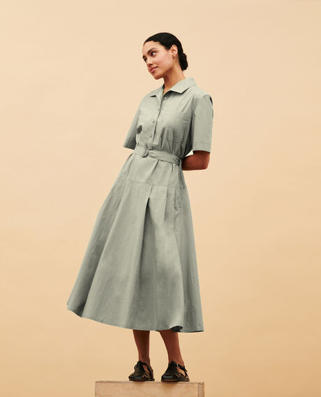 Vestido midi de algodón 0560 vetiver 3sdr041c12