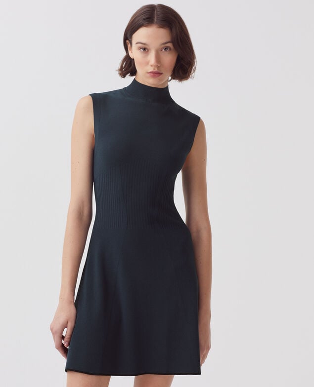 Vestido corto de punto J690 blueberry