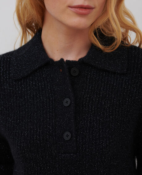 Jersey cuello polo de alpaca mezclada