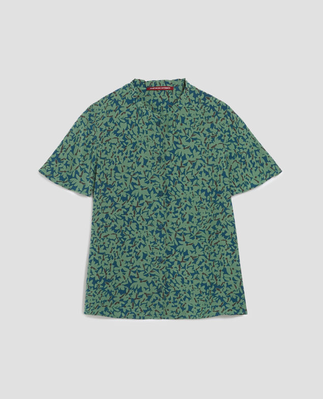 Blusa fluida de manga corta H642 petal majolica