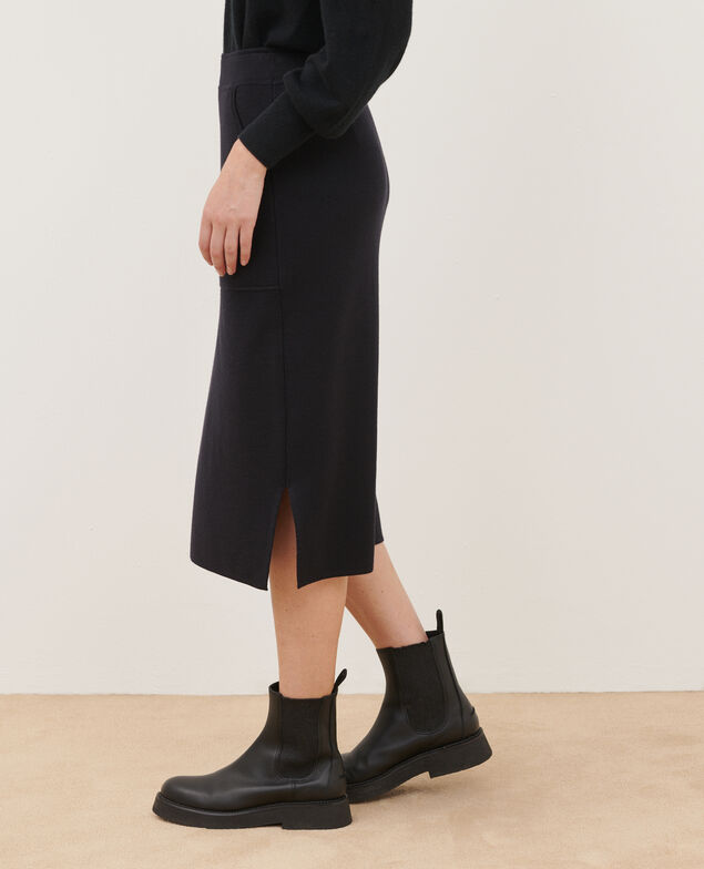 Falda larga de lana 8891 09 black 2wsk133w21