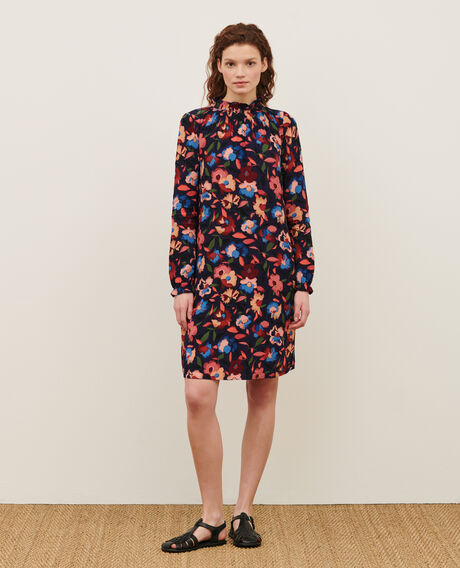 AGLAE - Vestido fluido estampado 8858 69 navy print 2wdr229v02