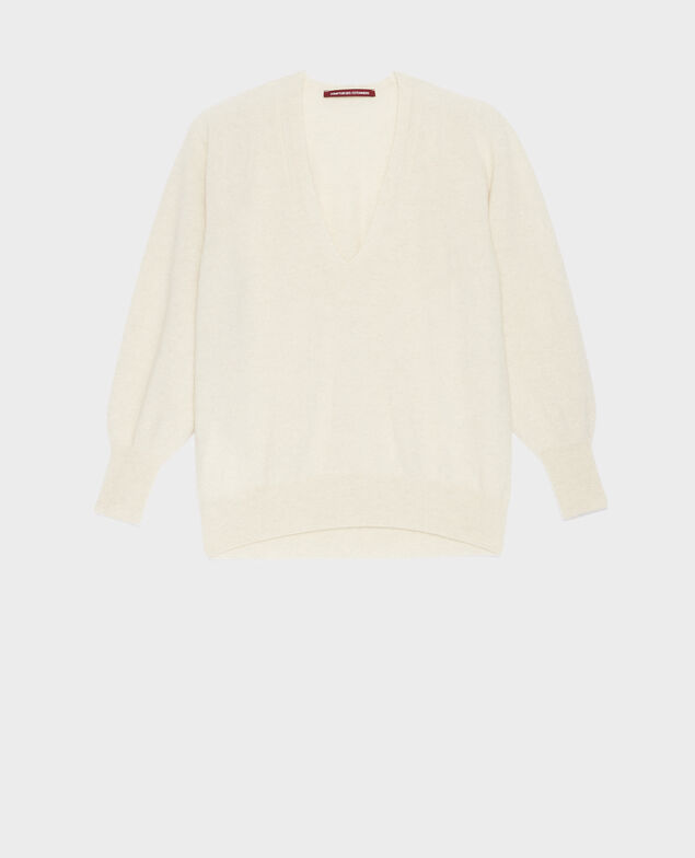 Jersey con cuello de pico de cachemir
