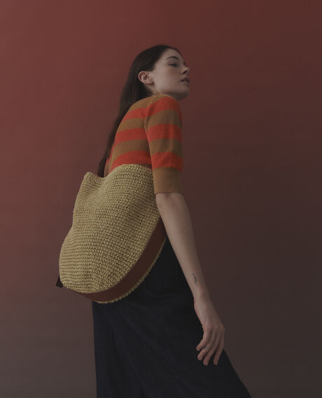 Bolso rafia de fibra de papel 7003 30 natural 3sba078