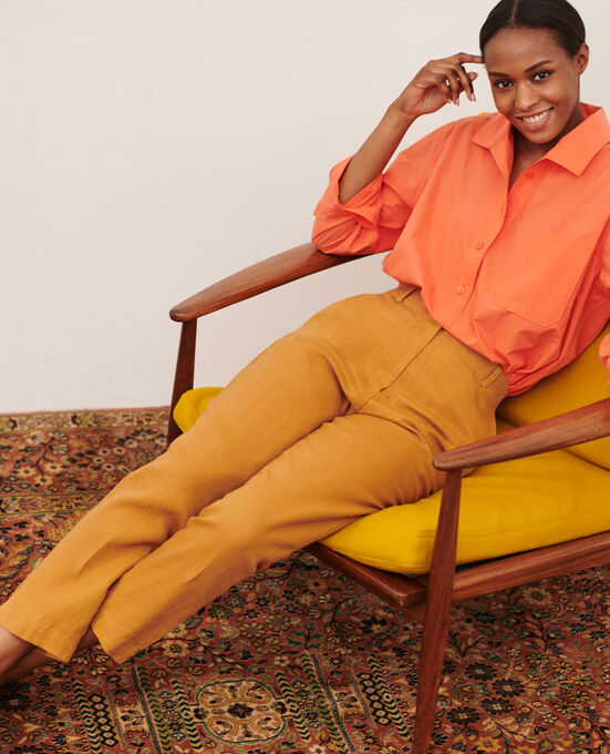 MARGUERITE - Pantalón cigarette 36 BROWN