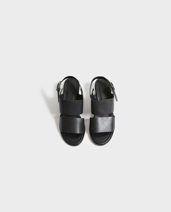 Sandalias de piel con tacón 09 BLACK