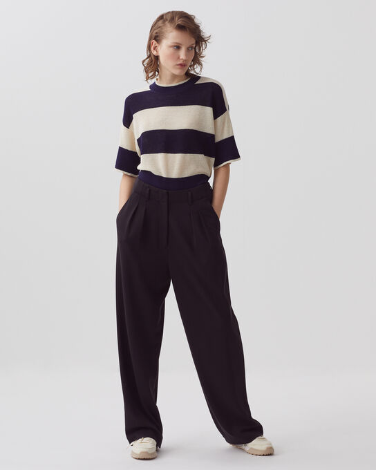 YVONNE - Pantalón amplio y fluido 8853 09 BLACK