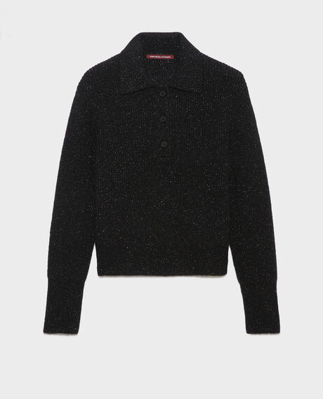 Jersey cuello polo de alpaca mezclada