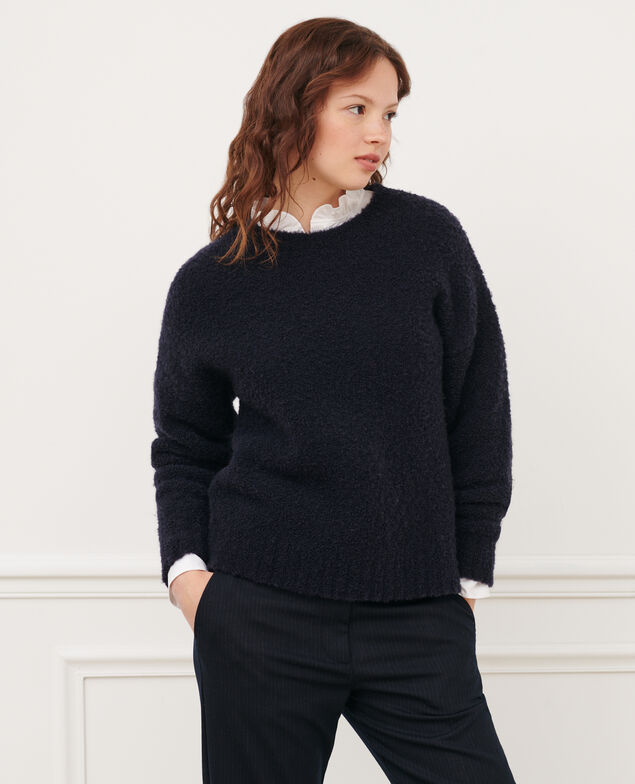 Jersey cuello redondo de lana mezclada 8841 69 navy