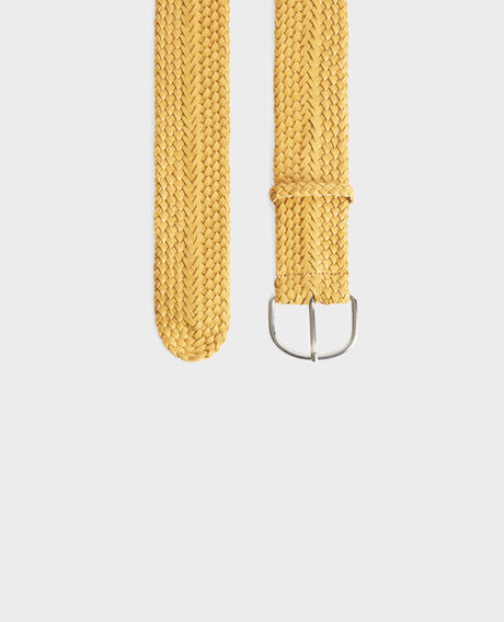 Cinturón ancho trenzado de cuero 0460 ochre yellow 3sbe070