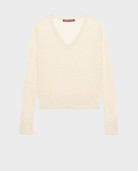 Jersey con textura de lino 0010 buttercream 3sju191l01