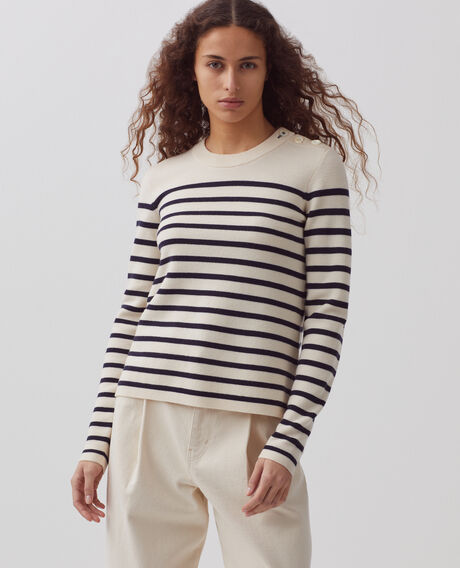 MADDY - Jersey marinero de lana merina 8842 01 offwhite 2wju244w21