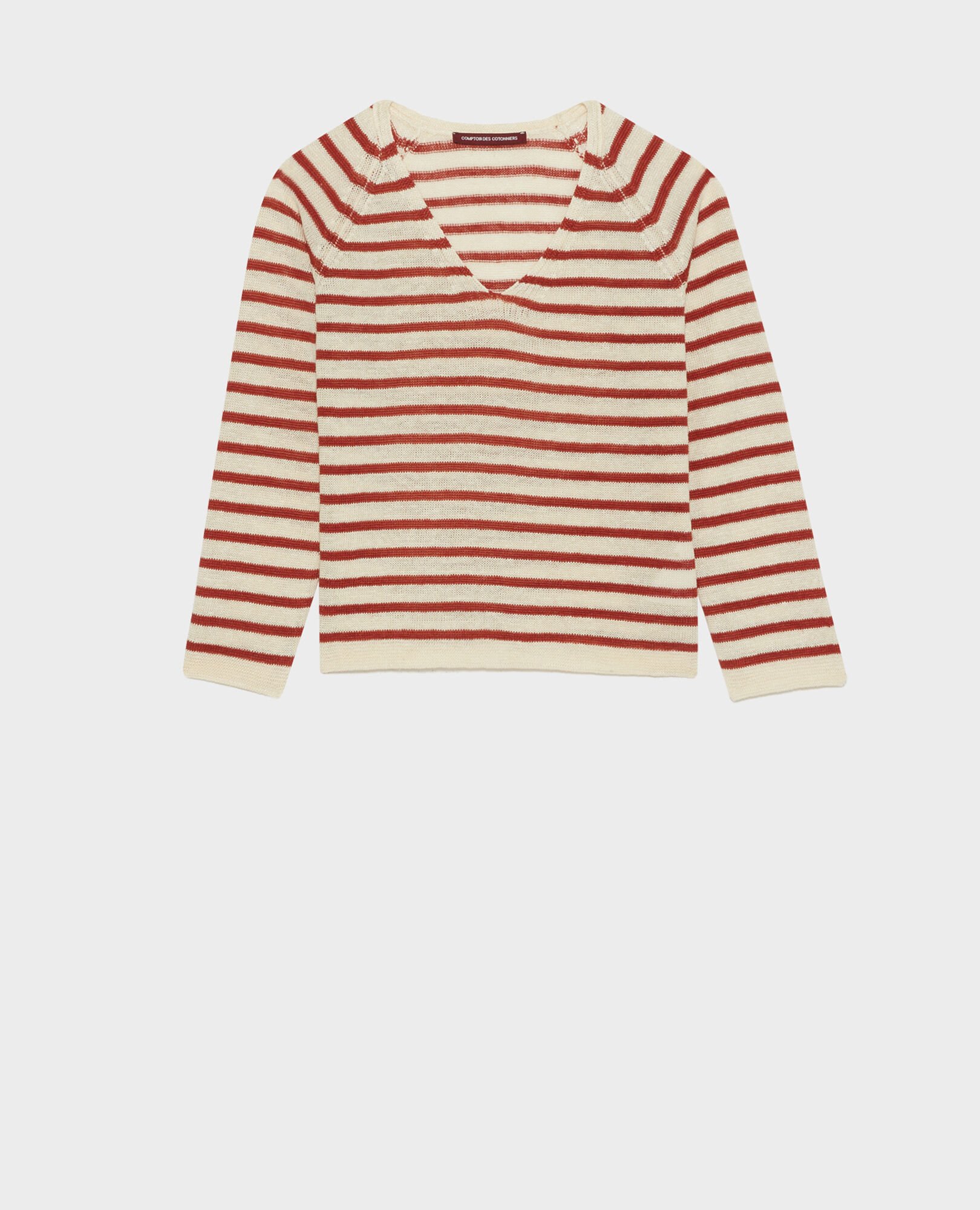 Jersey rayado de lino 116 stripe red Logron