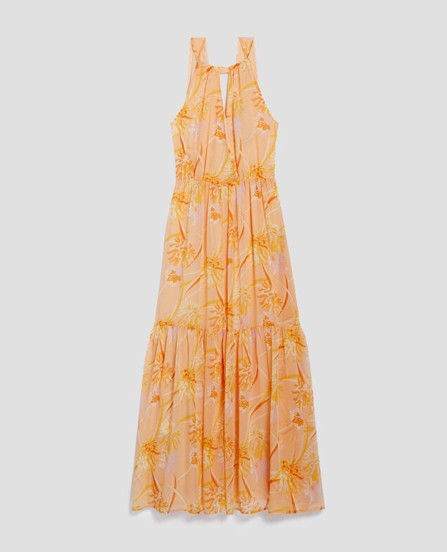 Vestido largo fluido H310 dahlia v2 beige
